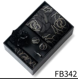 New Style Brand Fashion 8 Cm Tie Handkerchief Cufflinks Brooch Set For Men Red Grey Wedding Gravatas Gift Box Fit Party