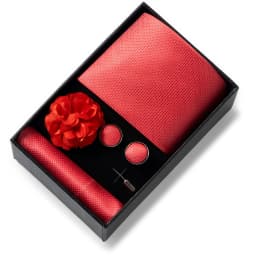 New Style Brand Fashion 8 Cm Tie Handkerchief Cufflinks Brooch Set For Men Red Grey Wedding Gravatas Gift Box Fit Party