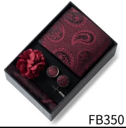 New Style Brand Fashion 8 Cm Tie Handkerchief Cufflinks Brooch Set For Men Red Grey Wedding Gravatas Gift Box Fit Party