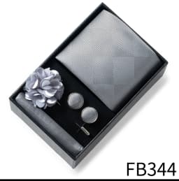 New Style Brand Fashion 8 Cm Tie Handkerchief Cufflinks Brooch Set For Men Red Grey Wedding Gravatas Gift Box Fit Party