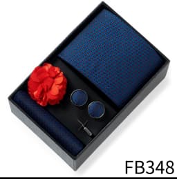 New Style Brand Fashion 8 Cm Tie Handkerchief Cufflinks Brooch Set For Men Red Grey Wedding Gravatas Gift Box Fit Party