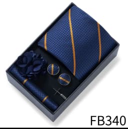 New Style Brand Fashion 8 Cm Tie Handkerchief Cufflinks Brooch Set For Men Red Grey Wedding Gravatas Gift Box Fit Party