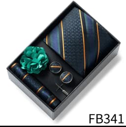 New Style Brand Fashion 8 Cm Tie Handkerchief Cufflinks Brooch Set For Men Red Grey Wedding Gravatas Gift Box Fit Party