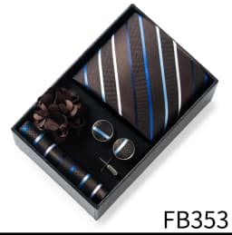 New Style Brand Fashion 8 Cm Tie Handkerchief Cufflinks Brooch Set For Men Red Grey Wedding Gravatas Gift Box Fit Party