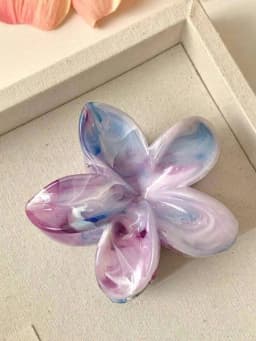 1/6Pcs 1.57in color random gradient egg flower grip clip Bauhinia flower hair clip high-end women's back of the head shark clip