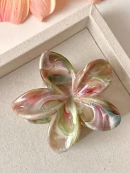 1/6Pcs 1.57in color random gradient egg flower grip clip Bauhinia flower hair clip high-end women's back of the head shark clip