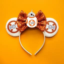 Disney Star Wars R2-D2 Ears Headband Women Cute BB-8 Hairband Girl Sequins Bow Hair Accessories Kids Birthday Festival Gift