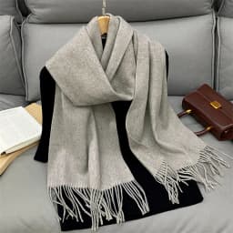 Luxury Brand Design Solid Cashmere Scarf for Women Winter Pashmina Blanket Lady Warm Thicken Shawl Wrap Tassel Echarpe Poncho