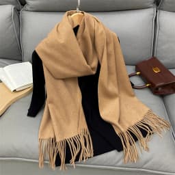 Luxury Brand Design Solid Cashmere Scarf for Women Winter Pashmina Blanket Lady Warm Thicken Shawl Wrap Tassel Echarpe Poncho