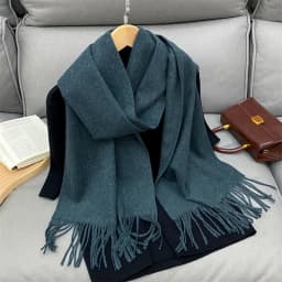 Luxury Brand Design Solid Cashmere Scarf for Women Winter Pashmina Blanket Lady Warm Thicken Shawl Wrap Tassel Echarpe Poncho