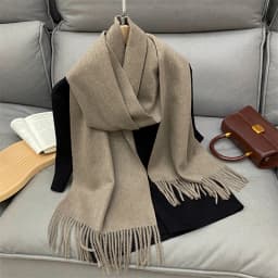 Luxury Brand Design Solid Cashmere Scarf for Women Winter Pashmina Blanket Lady Warm Thicken Shawl Wrap Tassel Echarpe Poncho