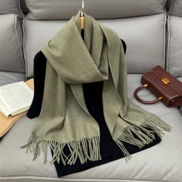 Luxury Brand Design Solid Cashmere Scarf for Women Winter Pashmina Blanket Lady Warm Thicken Shawl Wrap Tassel Echarpe Poncho