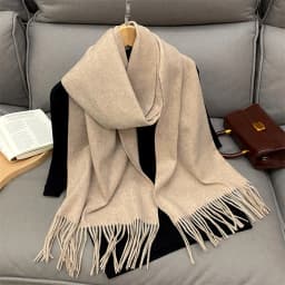 Luxury Brand Design Solid Cashmere Scarf for Women Winter Pashmina Blanket Lady Warm Thicken Shawl Wrap Tassel Echarpe Poncho