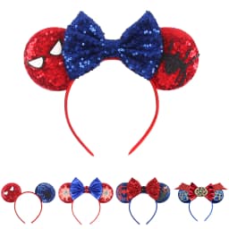 1pc Cartoon Mouse Ear Hair Accessory Cartoon Spider Pattern Sequin Bow Hair Hoops With Unisex Theme Party Hairbands