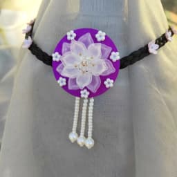 Fashion Flower Hanbok Wig Headdress Tassel Traditional Korea Ethnic Style Hairband Elegant Classical Stage Dance Hair Hoop Girls