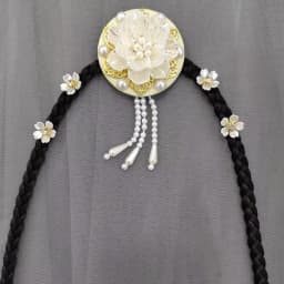 Fashion Flower Hanbok Wig Headdress Tassel Traditional Korea Ethnic Style Hairband Elegant Classical Stage Dance Hair Hoop Girls