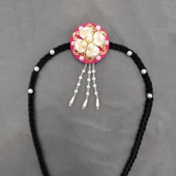 Fashion Flower Hanbok Wig Headdress Tassel Traditional Korea Ethnic Style Hairband Elegant Classical Stage Dance Hair Hoop Girls