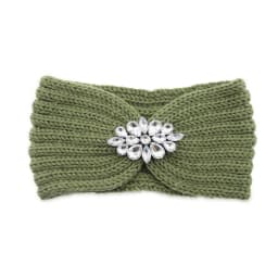 Diamond Headband Elastic Ear Warmer Knit Cross Headwrap Turban Wide Brim Headwear for Women Girl Winter Fashion Hair Accessories