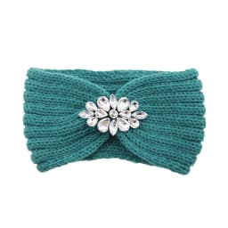 Diamond Headband Elastic Ear Warmer Knit Cross Headwrap Turban Wide Brim Headwear for Women Girl Winter Fashion Hair Accessories