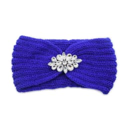 Diamond Headband Elastic Ear Warmer Knit Cross Headwrap Turban Wide Brim Headwear for Women Girl Winter Fashion Hair Accessories