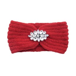 Diamond Headband Elastic Ear Warmer Knit Cross Headwrap Turban Wide Brim Headwear for Women Girl Winter Fashion Hair Accessories