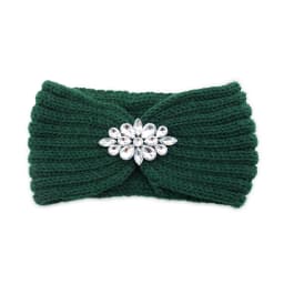 Diamond Headband Elastic Ear Warmer Knit Cross Headwrap Turban Wide Brim Headwear for Women Girl Winter Fashion Hair Accessories