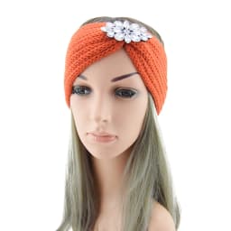 Diamond Headband Elastic Ear Warmer Knit Cross Headwrap Turban Wide Brim Headwear for Women Girl Winter Fashion Hair Accessories