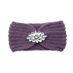 Diamond Headband Elastic Ear Warmer Knit Cross Headwrap Turban Wide Brim Headwear for Women Girl Winter Fashion Hair Accessories