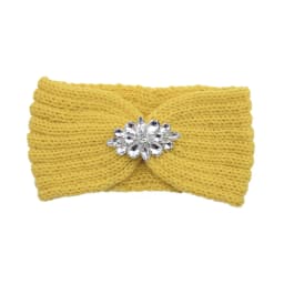 Diamond Headband Elastic Ear Warmer Knit Cross Headwrap Turban Wide Brim Headwear for Women Girl Winter Fashion Hair Accessories