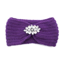 Diamond Headband Elastic Ear Warmer Knit Cross Headwrap Turban Wide Brim Headwear for Women Girl Winter Fashion Hair Accessories