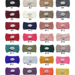 Diamond Headband Elastic Ear Warmer Knit Cross Headwrap Turban Wide Brim Headwear for Women Girl Winter Fashion Hair Accessories