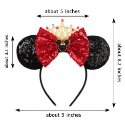 Disney Valentine's Day Mickey Headband Children Sequins Bow Hairband For Girls Children Featival Party DIY Headwear Accessories