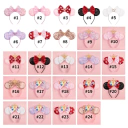 Disney Valentine's Day Mickey Headband Children Sequins Bow Hairband For Girls Children Featival Party DIY Headwear Accessories