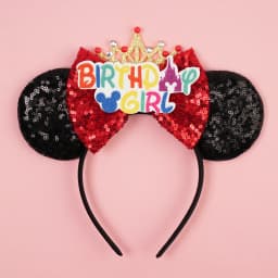 Disney Valentine's Day Mickey Headband Children Sequins Bow Hairband For Girls Children Featival Party DIY Headwear Accessories