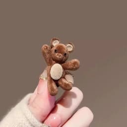 Cute Bear Flocked Duckbill Hair Clip Bangs Side Clip Forehead Barrette Hairpin for Women