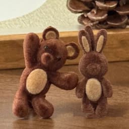 Cute Bear Flocked Duckbill Hair Clip Bangs Side Clip Forehead Barrette Hairpin for Women