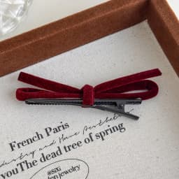 Fall/Winter New Arrivals: Korean Style Fashion Sweet Colorful Velvet 3D Bow Hair Clips, Straight Clips, Duckbill Clips