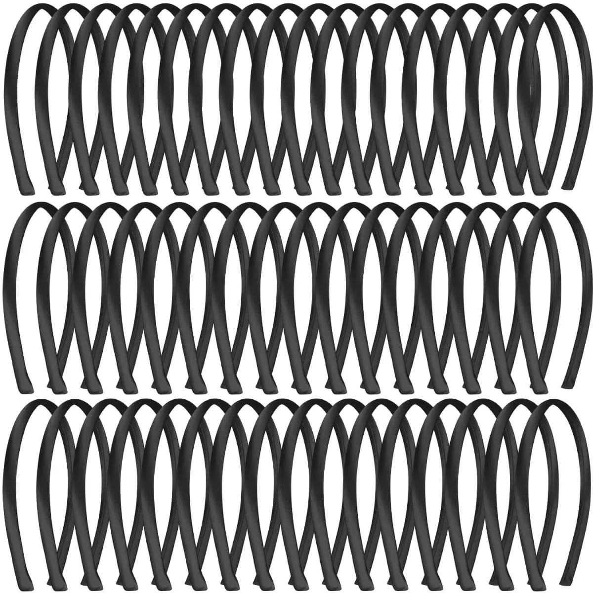50pcs Plastic Satin Headbands 1cm Plastic Hairbands Women DIY Handmade Headband for Flower Bows Children Kids Hair Accessories
