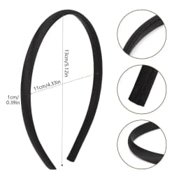 50pcs Plastic Satin Headbands 1cm Plastic Hairbands Women DIY Handmade Headband for Flower Bows Children Kids Hair Accessories