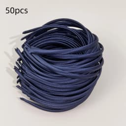 50pcs Plastic Satin Headbands 1cm Plastic Hairbands Women DIY Handmade Headband for Flower Bows Children Kids Hair Accessories