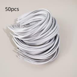 50pcs Plastic Satin Headbands 1cm Plastic Hairbands Women DIY Handmade Headband for Flower Bows Children Kids Hair Accessories