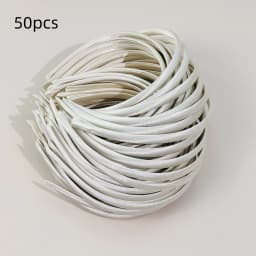 50pcs Plastic Satin Headbands 1cm Plastic Hairbands Women DIY Handmade Headband for Flower Bows Children Kids Hair Accessories