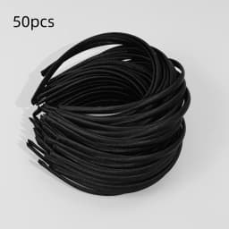 50pcs Plastic Satin Headbands 1cm Plastic Hairbands Women DIY Handmade Headband for Flower Bows Children Kids Hair Accessories
