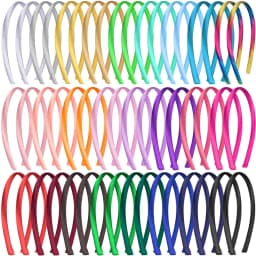 50pcs Plastic Satin Headbands 1cm Plastic Hairbands Women DIY Handmade Headband for Flower Bows Children Kids Hair Accessories