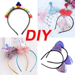 50pcs Plastic Satin Headbands 1cm Plastic Hairbands Women DIY Handmade Headband for Flower Bows Children Kids Hair Accessories