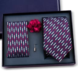 Elegant Ties For Men Classic Paisly Neck Tie Pocket Square Brooch Set With Gift Box Mens Business Wedding Suit Accessories