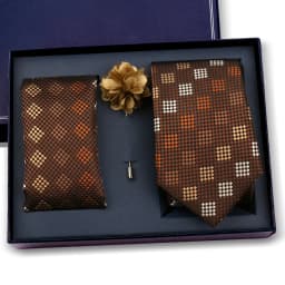 Elegant Ties For Men Classic Paisly Neck Tie Pocket Square Brooch Set With Gift Box Mens Business Wedding Suit Accessories