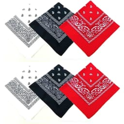 1/3/6pcs Cotton Bandana Headband Denim Men'S Cycling Sports Headwear Wrist Guard Single-Sided Headscarf Paisley Scarf