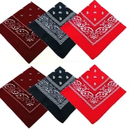 1/3/6pcs Cotton Bandana Headband Denim Men'S Cycling Sports Headwear Wrist Guard Single-Sided Headscarf Paisley Scarf