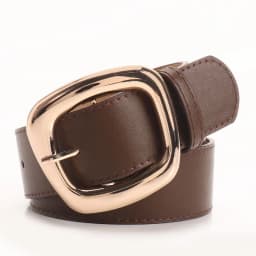 New Versatile Trapezoidal Buckle Wide Women's Belt Fashionable Commuting Casual Style Paired with Jeans Clothing Belt for Women